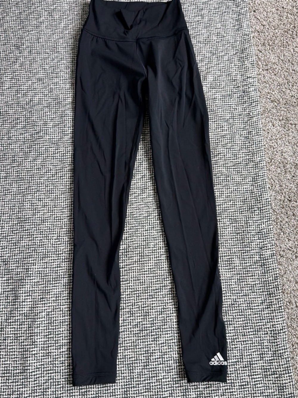 adidas Black High-Waist Leggings with Ankle Logo